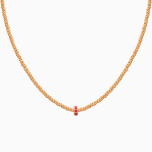 Ruby Botticelle Small Necklace – 1 Wheel, Rose Gold