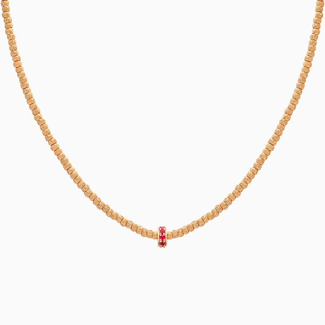 Ruby Botticelle Small Necklace – 1 Wheel, Rose Gold