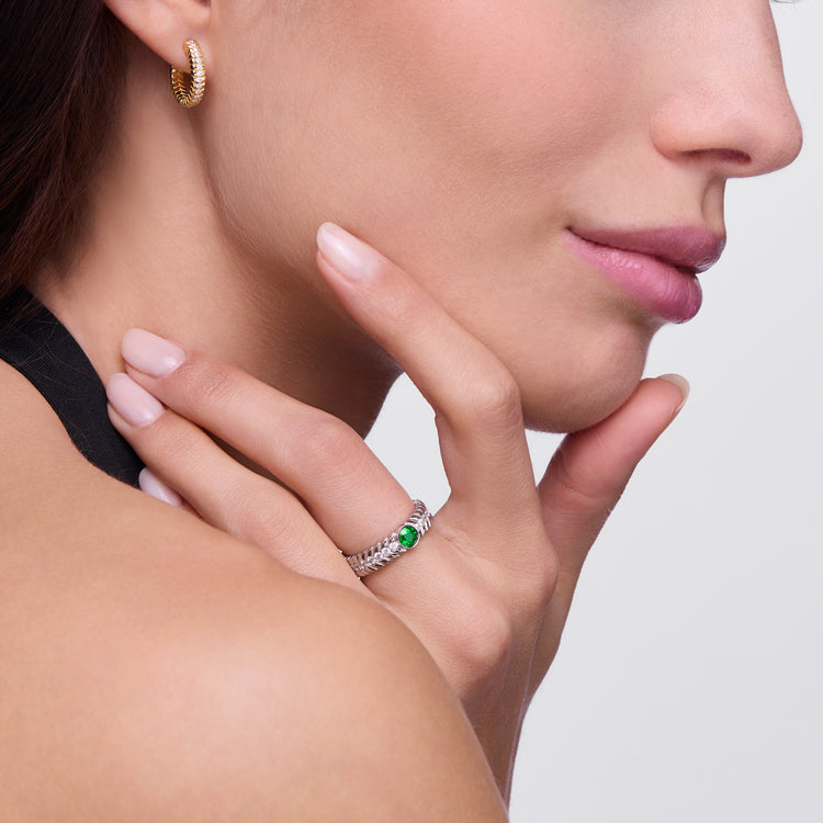 Emerald Alloro Big with diamonds, platinum