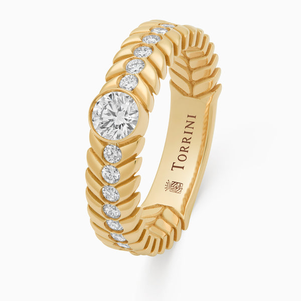Diamond Alloro Big with diamonds, yellow gold