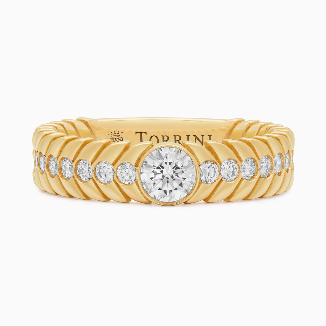 Diamond Alloro Big with diamonds, yellow gold