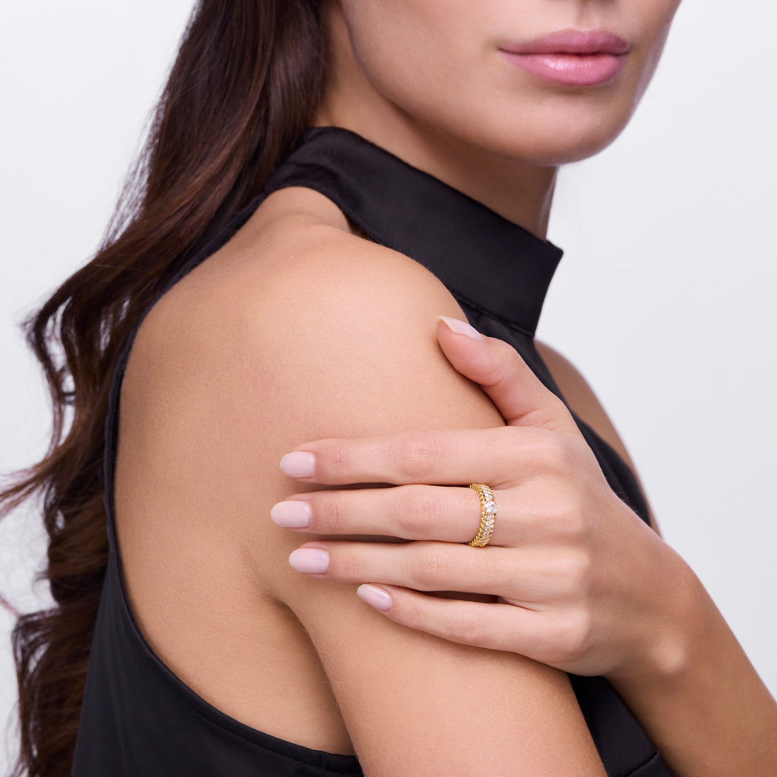 Diamond Alloro Big with diamonds, yellow gold