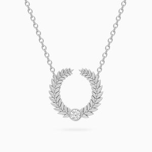 Diamond Alloro Open Necklace, Platinum