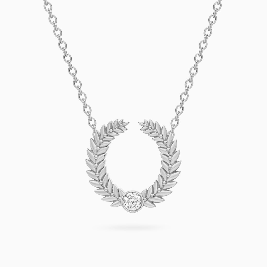 Diamond Alloro Open Necklace, Platinum