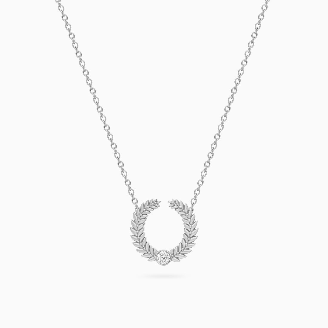 Diamond Alloro Open Necklace, Platinum