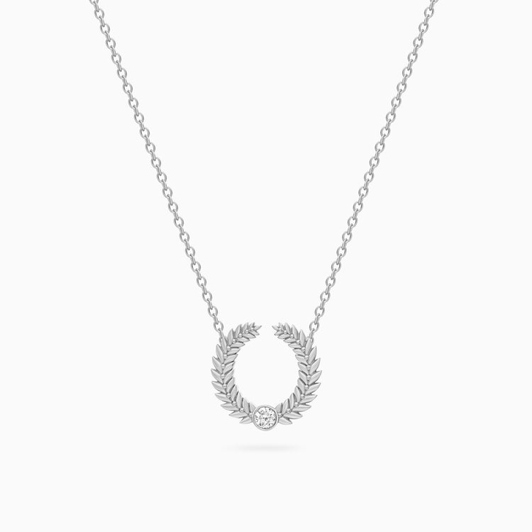 Diamond Alloro Open Necklace, Platinum