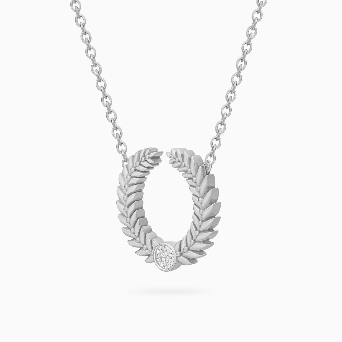 Diamond Alloro Open Necklace, Platinum
