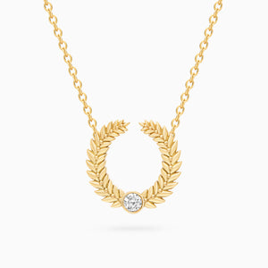 Diamond Alloro Open Necklace, Yellow Gold