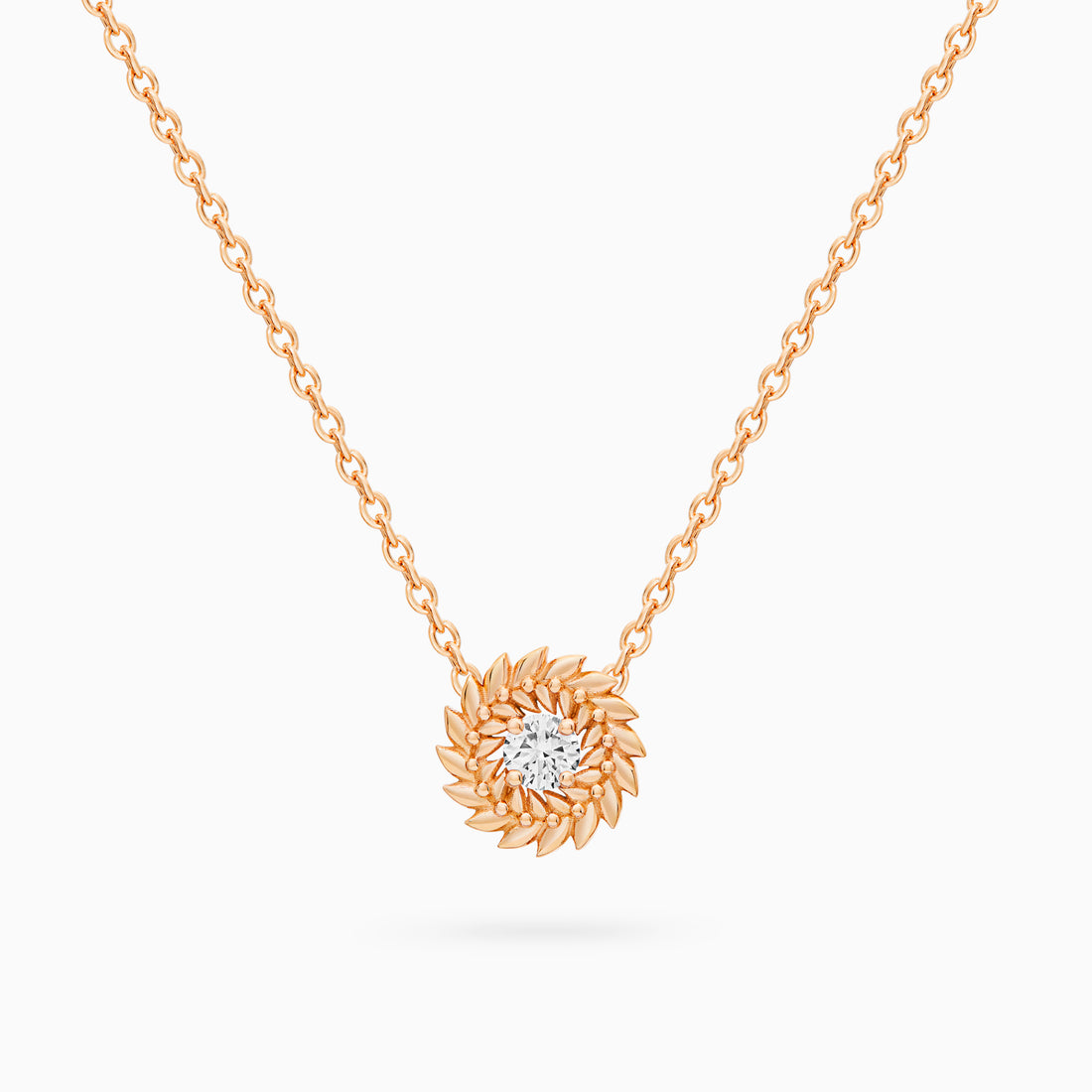 Diamond Alloro Small Necklace, Rose Gold