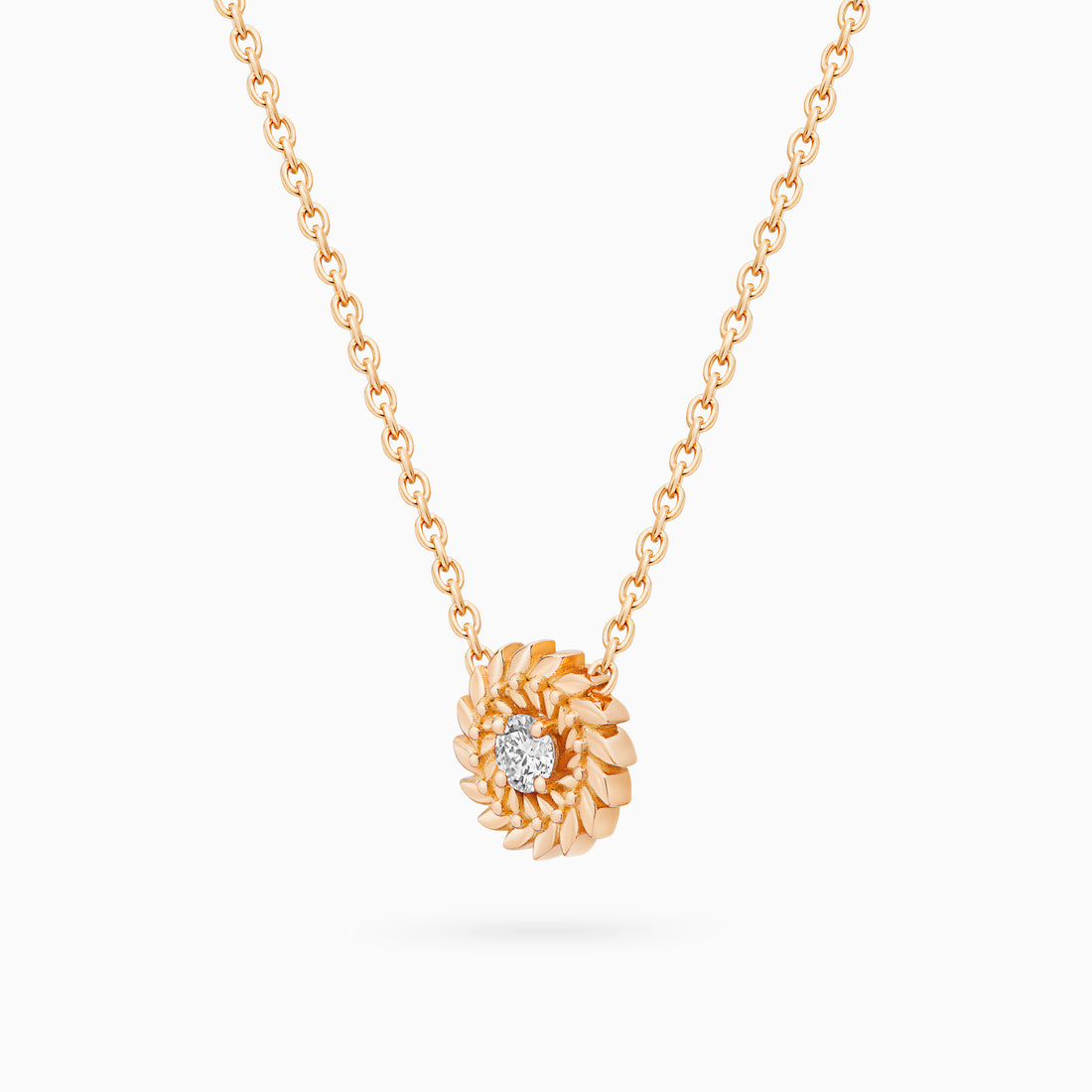 Diamond Alloro Small Necklace, Rose Gold