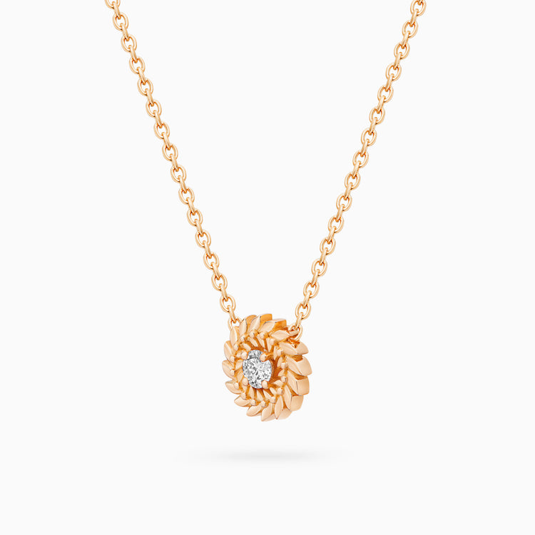 Diamond Alloro Small Necklace, Rose Gold