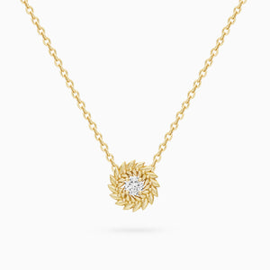 Diamond Alloro Small Necklace, Yellow Gold