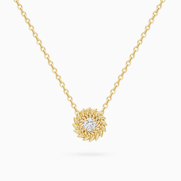 Diamond Alloro Small Necklace, Yellow Gold