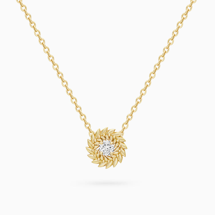 Diamond Alloro Small Necklace, Yellow Gold