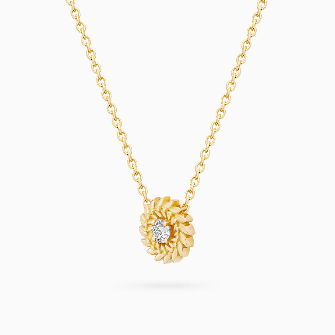 Diamond Alloro Small Necklace, Yellow Gold