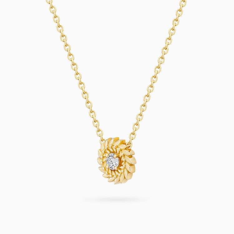Diamond Alloro Small Necklace, Yellow Gold