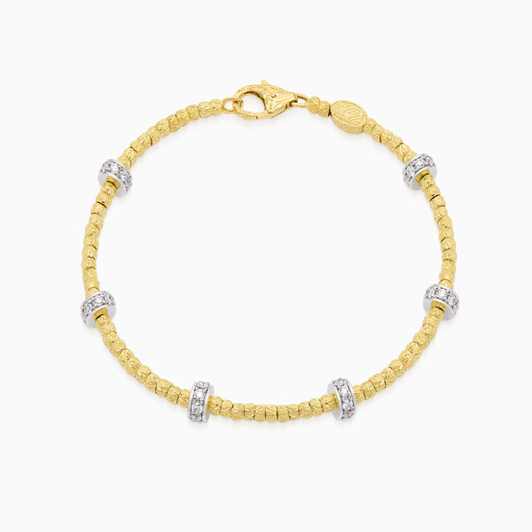 Diamond Botticelle Small Bracelet, Yellow Gold