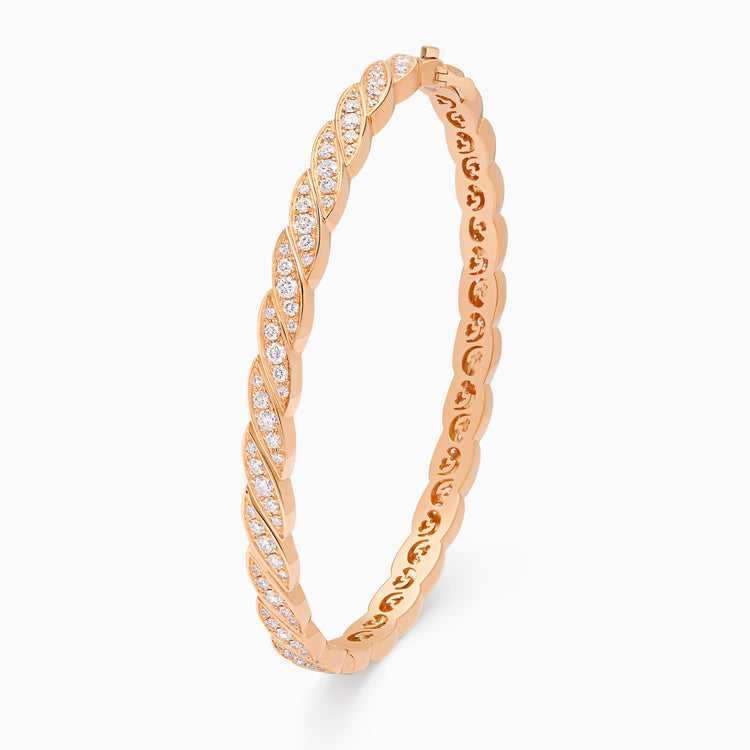 Diamond Onda Bracelet – Full Pavé, Rose Gold