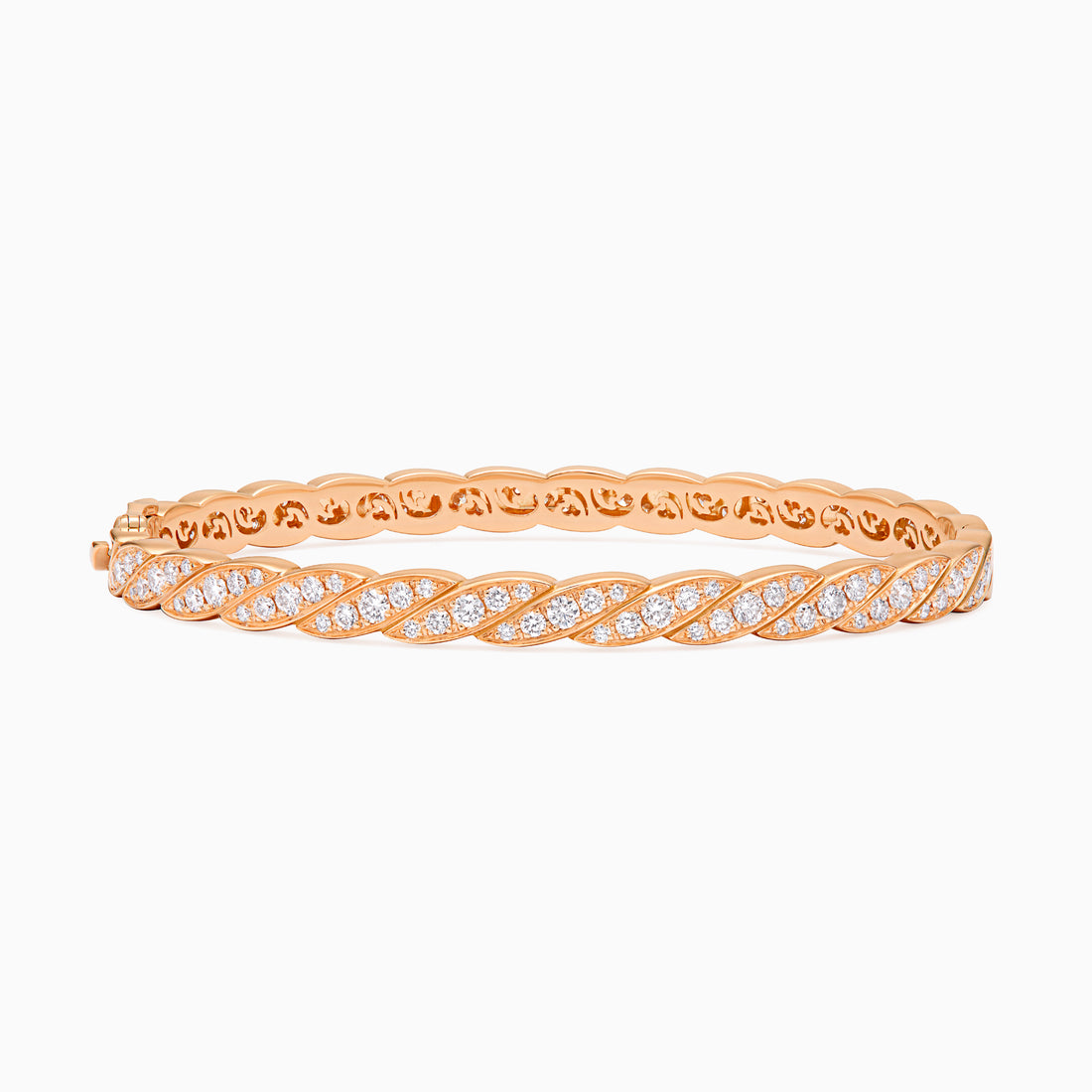 Diamond Onda Bracelet – Full Pavé, Rose Gold