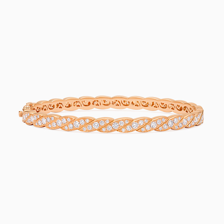 Diamond Onda Bracelet – Full Pavé, Rose Gold