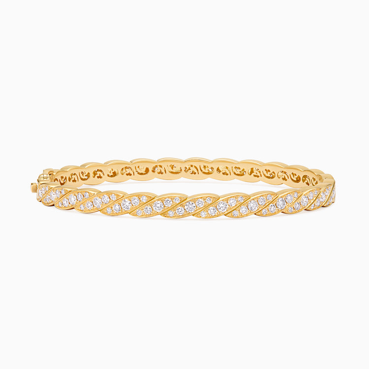 Diamond Onda Bracelet – Full Pavé, Yellow Gold