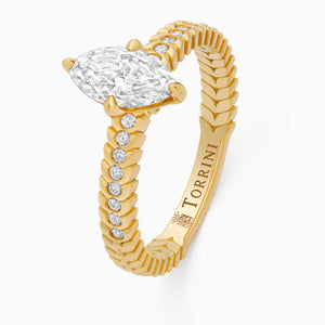 Diamond Alloro Griffe Marquise, yellow gold
