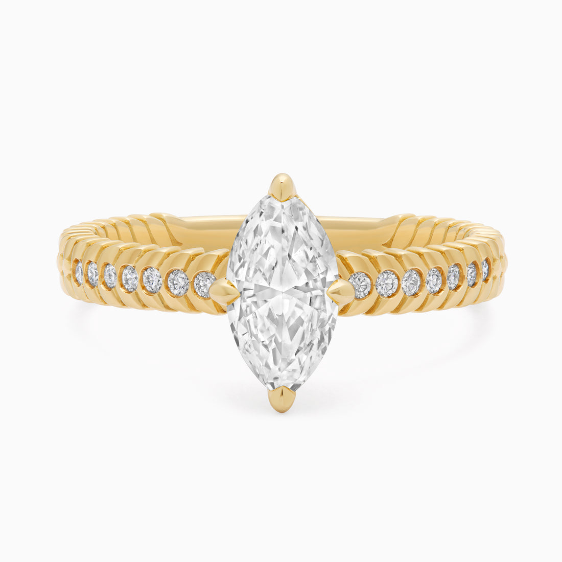Diamond Alloro Griffe Marquise, yellow gold