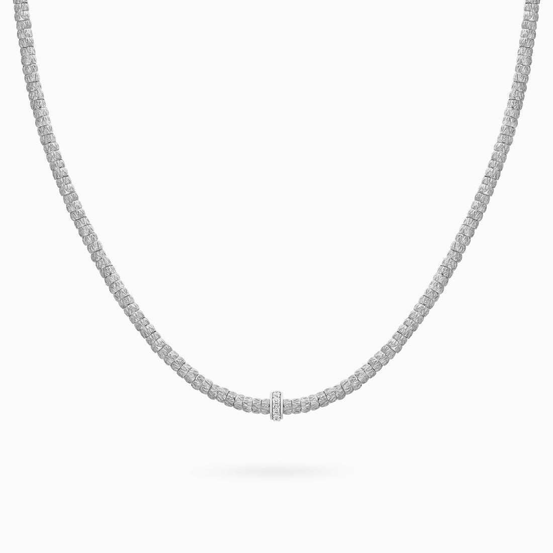 Diamond Botticelle Medium Necklace – 1 Wheels, White Gold