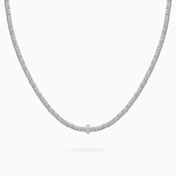 Diamond Botticelle Medium Necklace – 1 Wheels, White Gold