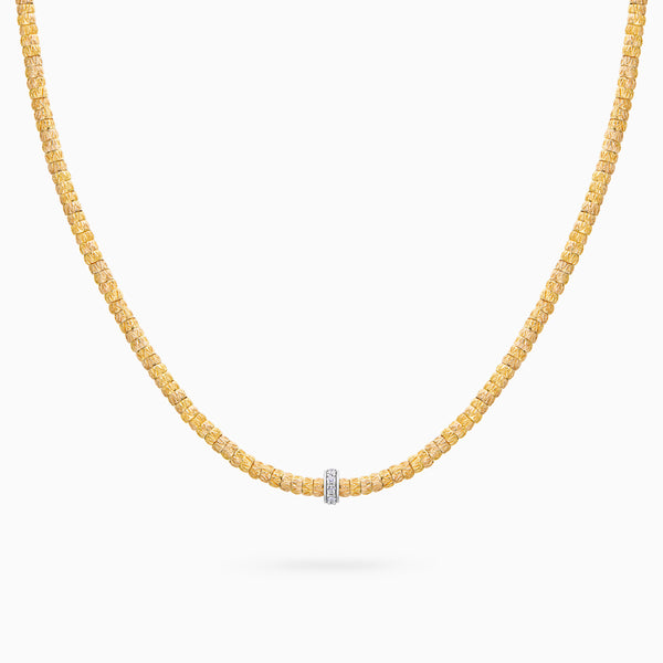 Diamond Botticelle Medium Necklace – 1 Wheels, Yellow Gold