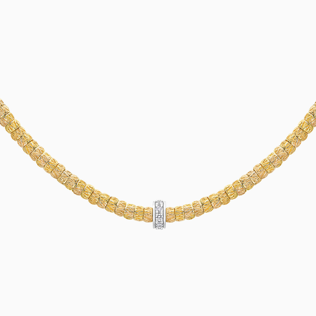 Diamond Botticelle Medium Necklace – 1 Wheels, Yellow Gold