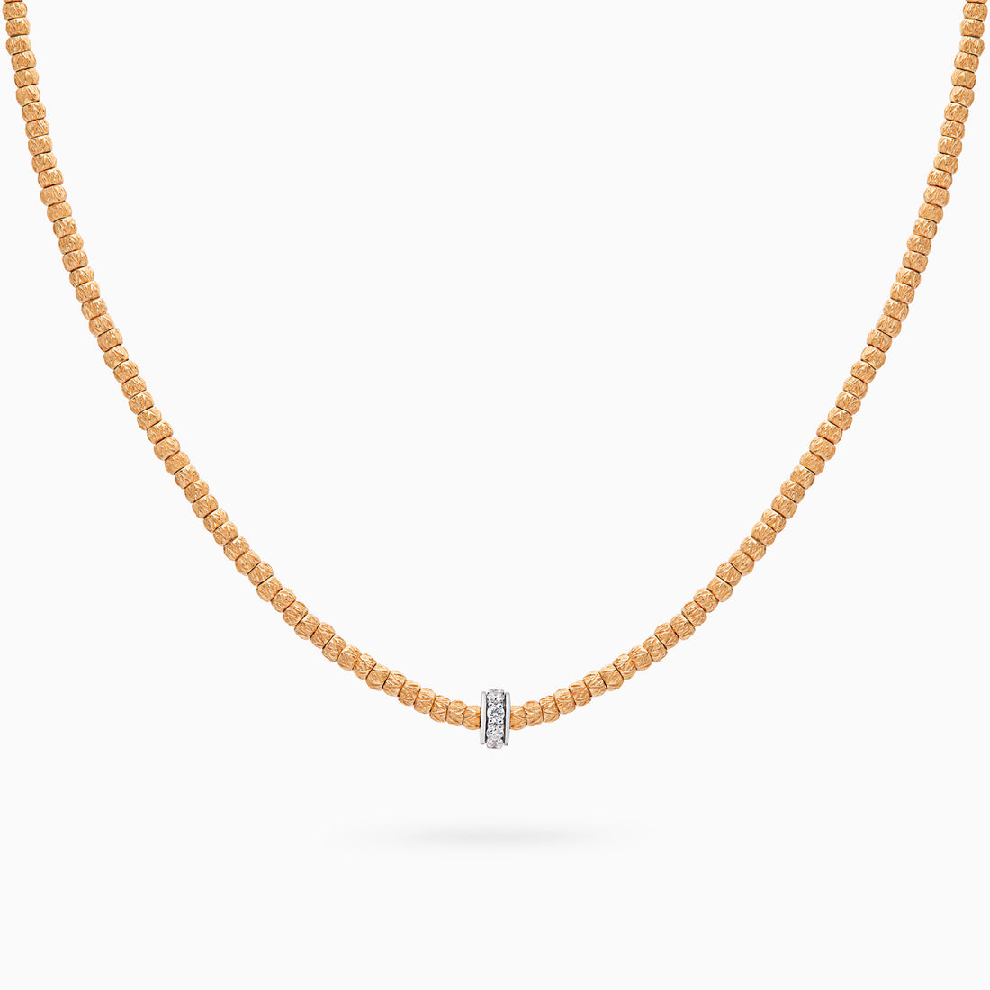Diamond Botticelle Small Necklace – 1 Wheel, Rose Gold