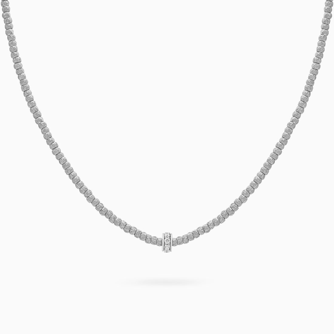 Diamond Botticelle Small Necklace – 1 Wheel, White Gold