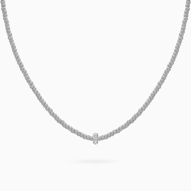 Diamond Botticelle Small Necklace – 1 Wheel, White Gold