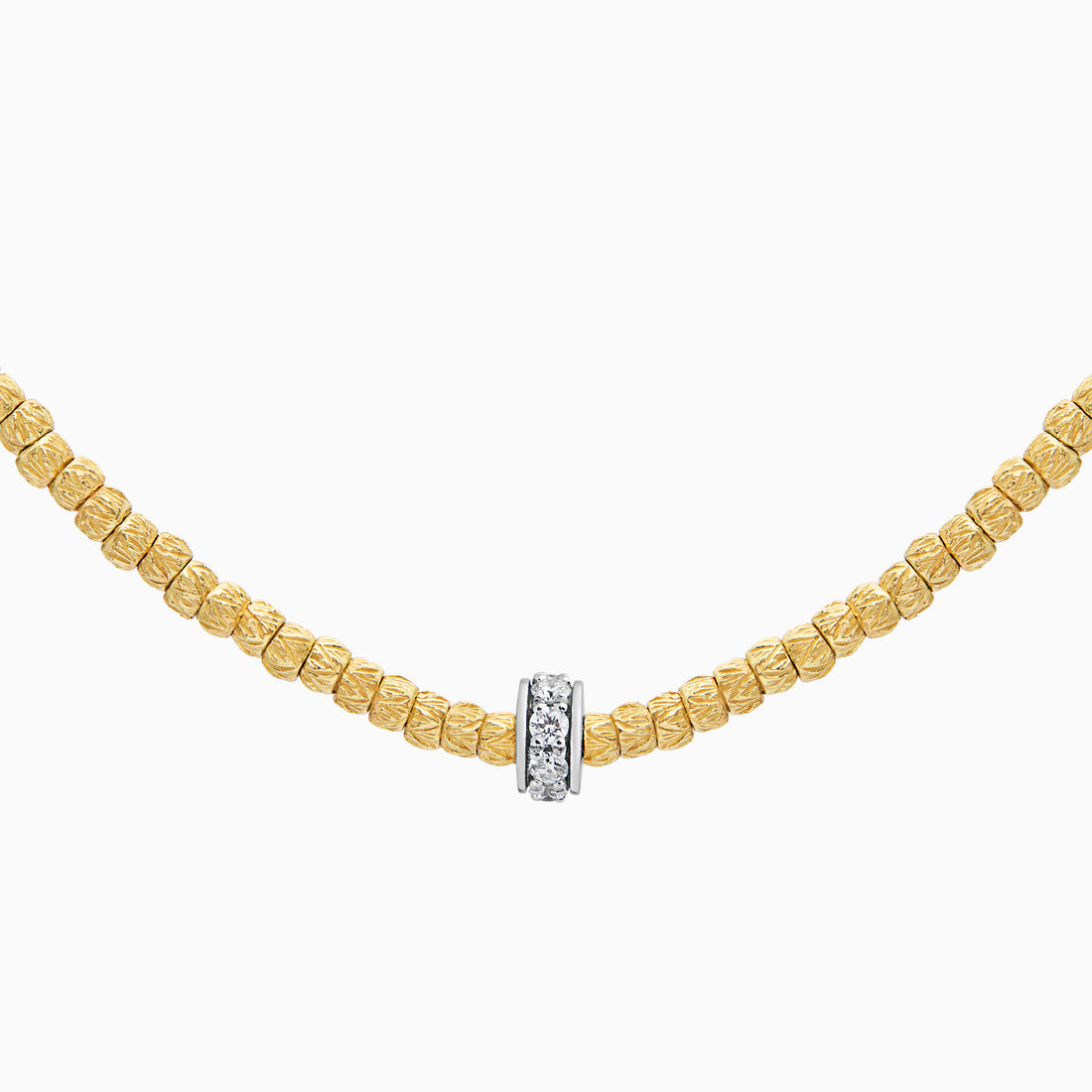 Diamond Botticelle Small Necklace – 1 Wheel, Yellow Gold
