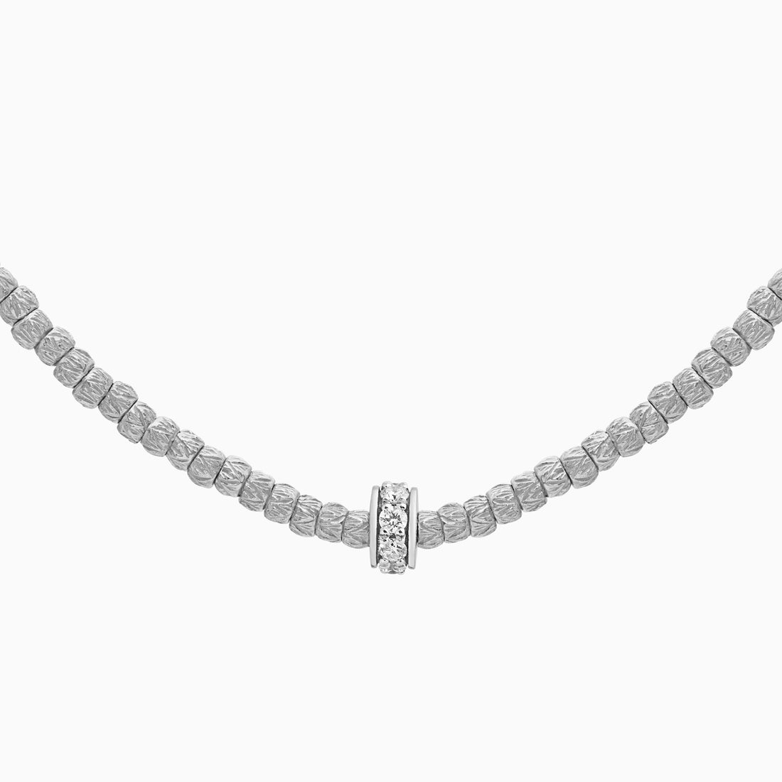 Diamond Botticelle Small Necklace – 1 Wheel, White Gold