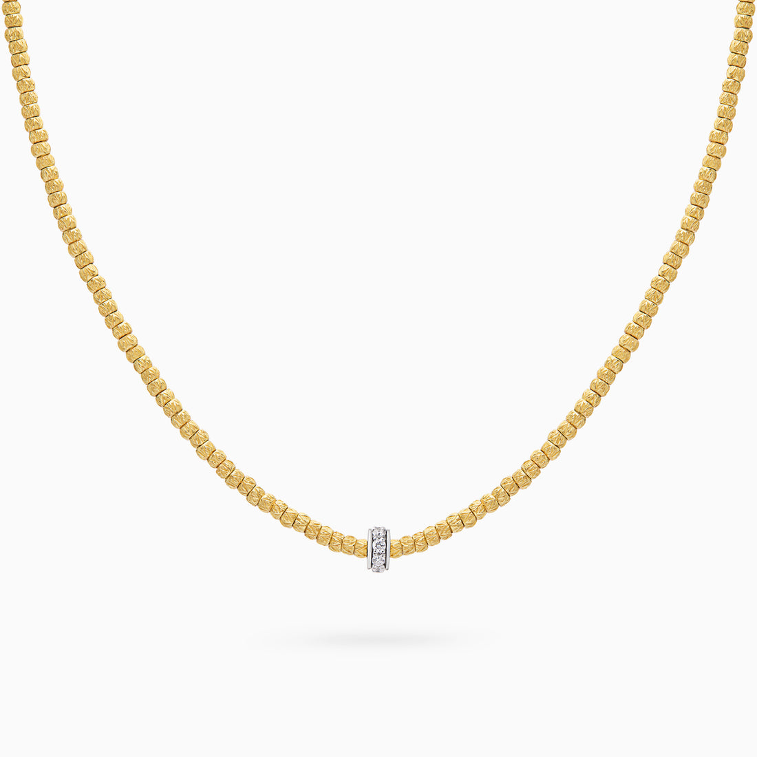 Diamond Botticelle Small Necklace – 1 Wheel, Yellow Gold