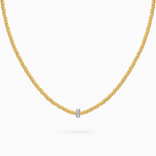 Diamond Botticelle Small Necklace – 1 Wheel, Yellow Gold