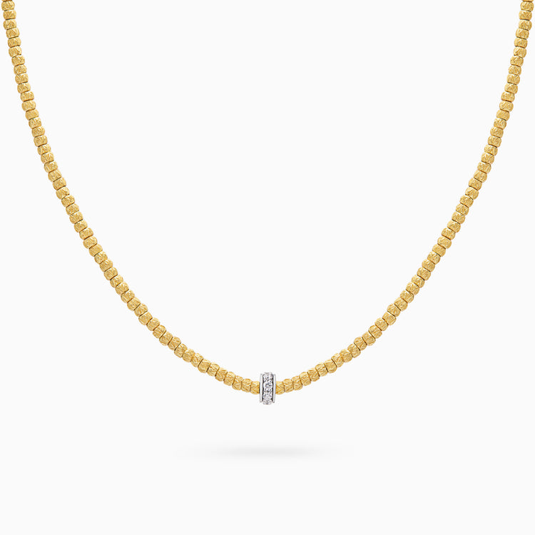 Diamond Botticelle Small Necklace – 1 Wheel, Yellow Gold