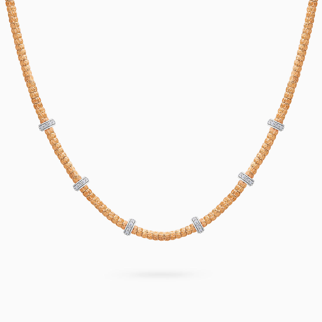 Diamond Botticelle Medium Necklace – 6 Wheels, Rose Gold