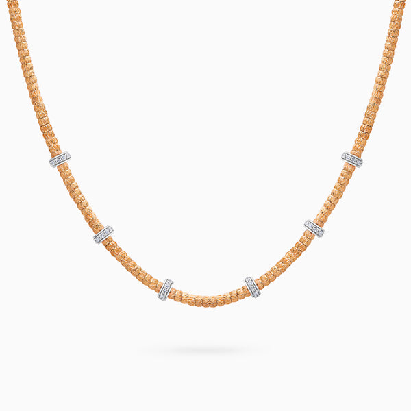 Diamond Botticelle Medium Necklace – 6 Wheels, Rose Gold