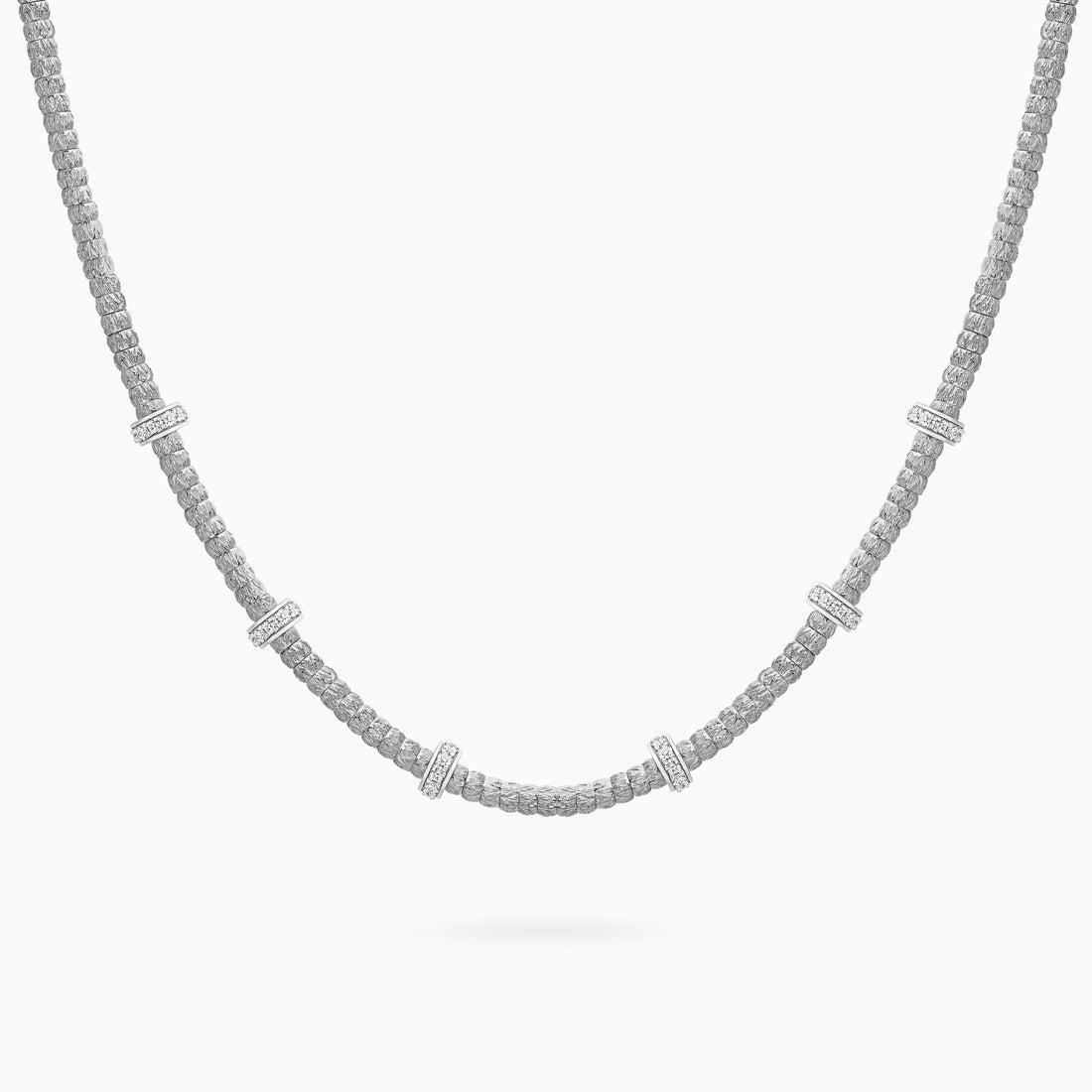 Diamond Botticelle Medium Necklace – 6 Wheels, White Gold