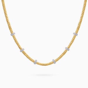 Diamond Botticelle Medium Necklace – 6 Wheels, Yellow Gold