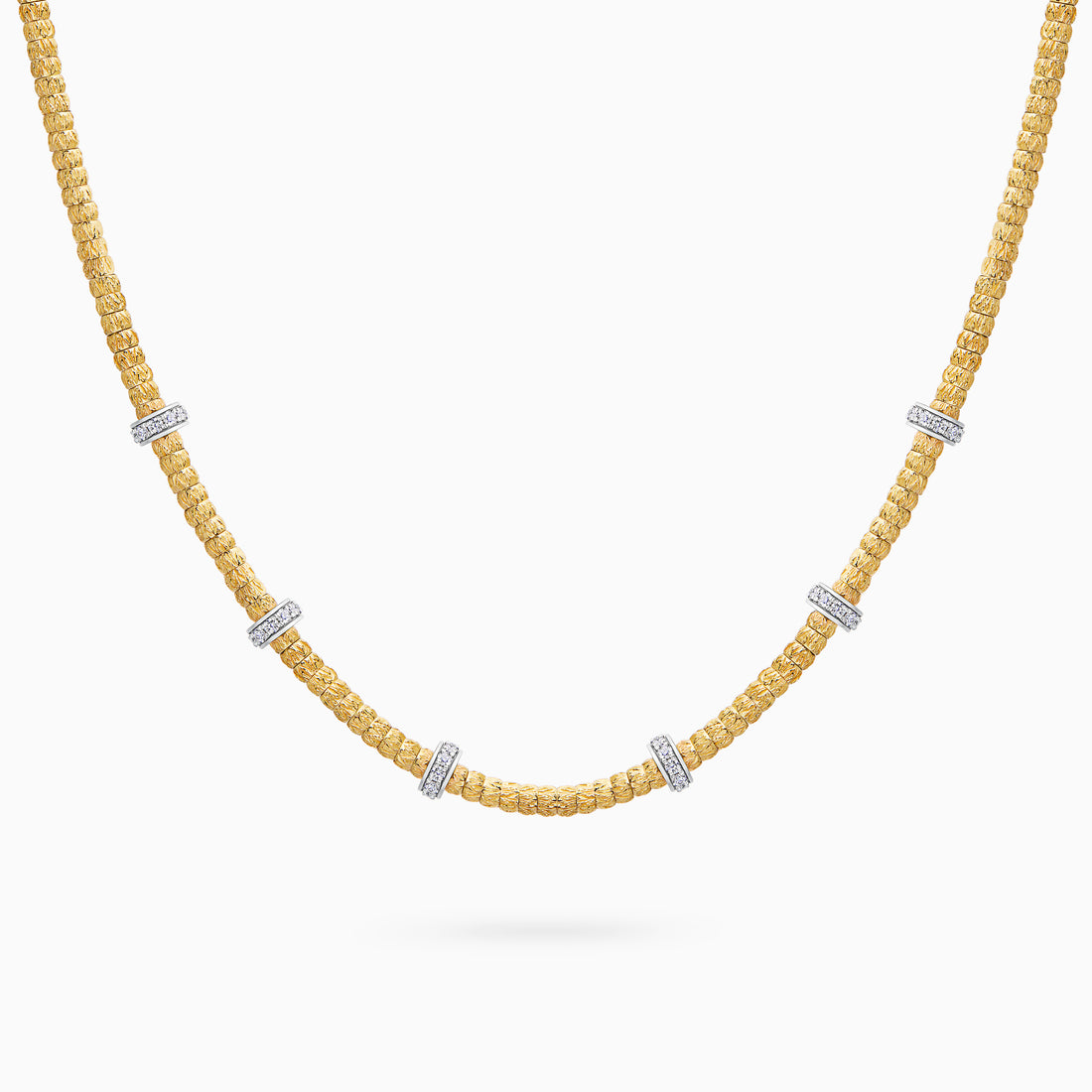 Diamond Botticelle Medium Necklace – 6 Wheels, Yellow Gold