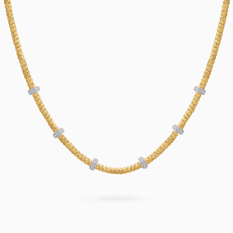 Diamond Botticelle Medium Necklace – 6 Wheels, Yellow Gold