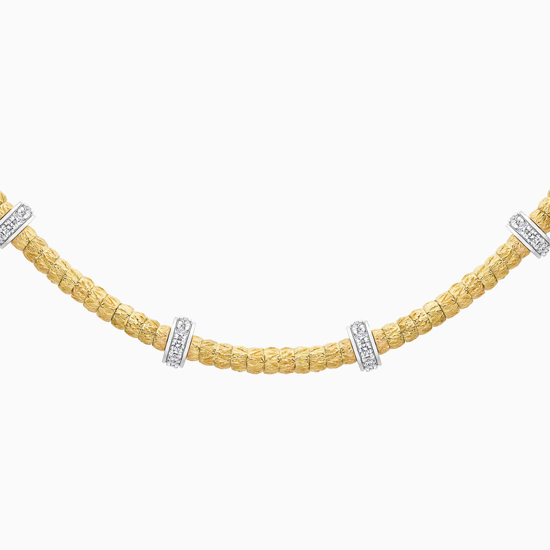 Diamond Botticelle Medium Necklace – 6 Wheels, Yellow Gold