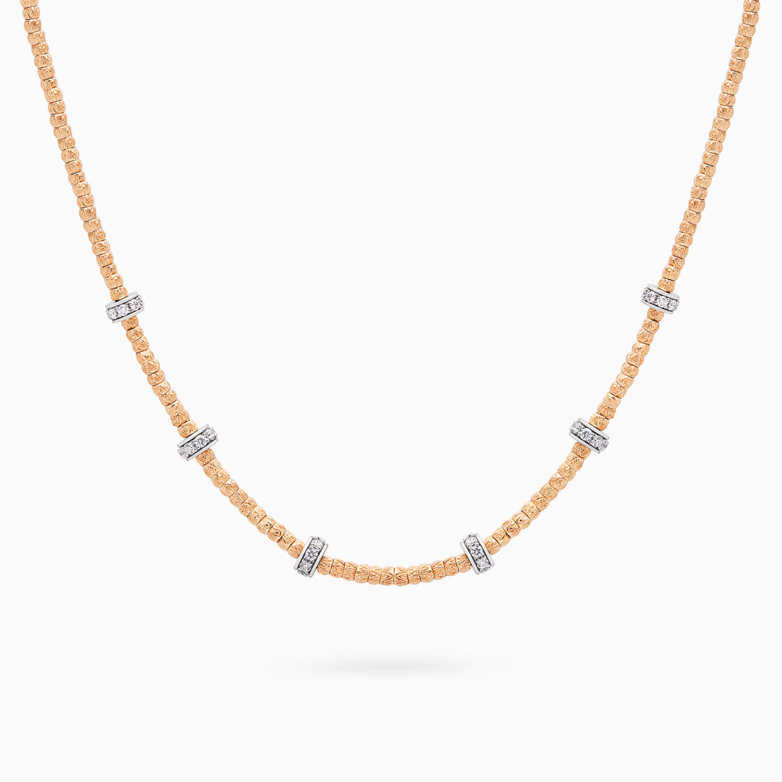 Diamond Botticelle Small Necklace – 6 Wheels, Rose Gold