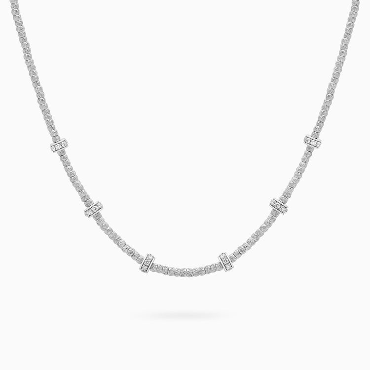 Diamond Botticelle Small Necklace – 6 Wheels, White Gold