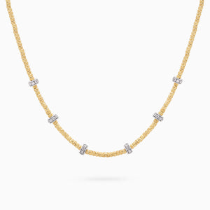 Diamond Botticelle Small Necklace – 6 Wheels, Yellow Gold