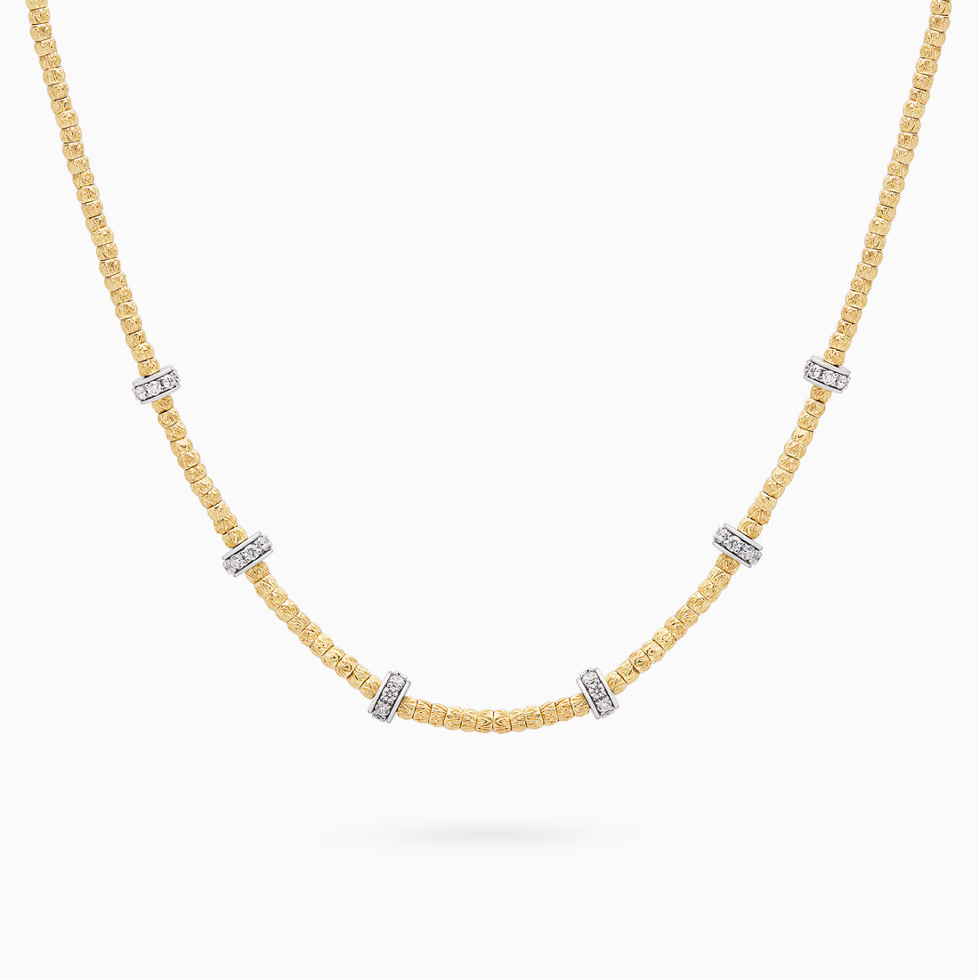 Diamond Botticelle Small Necklace – 6 Wheels, Yellow Gold